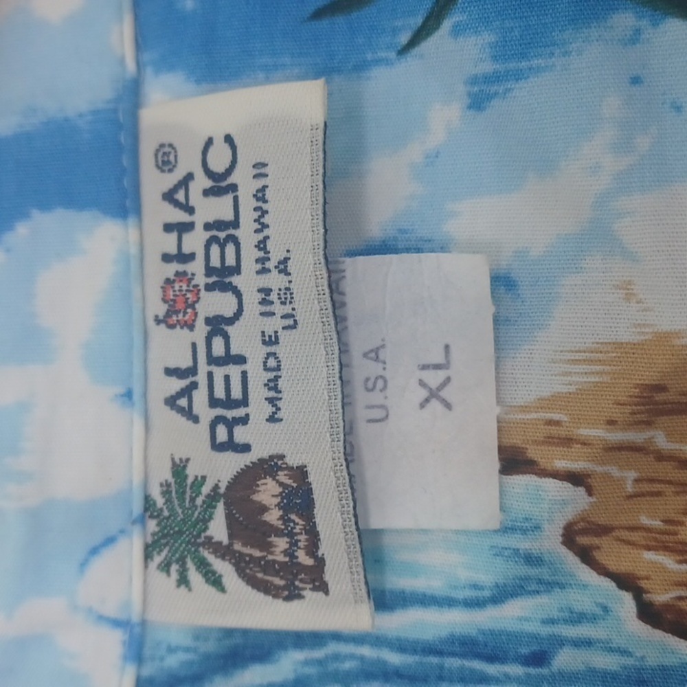 Aloha Republic Hawaiian Short Sleeve Button Down Shirt Made USA SZ XL Vintage - Picture 6 of 10